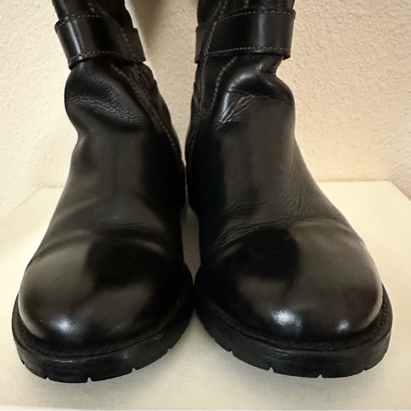 J Crew Riding Style Boots Black Leather US Size 7 - Picture 2 of 11